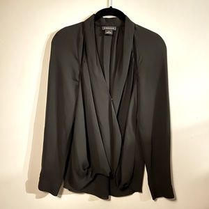Trouvé Black Drape Front Cutout Blouse